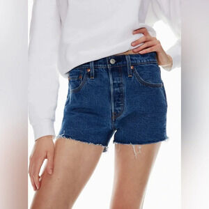 Levi’s 501 Ribcage Shorts Cutoff Dark Wash High Rise Denim NWOT Size 26